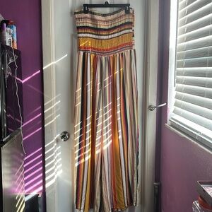 3X tube top wide leg jumper.